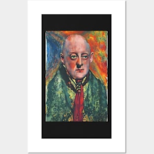 Painting of Aleister Crowley The Great Beast of Thelema painted in a Surrealist and Impressionist style Posters and Art